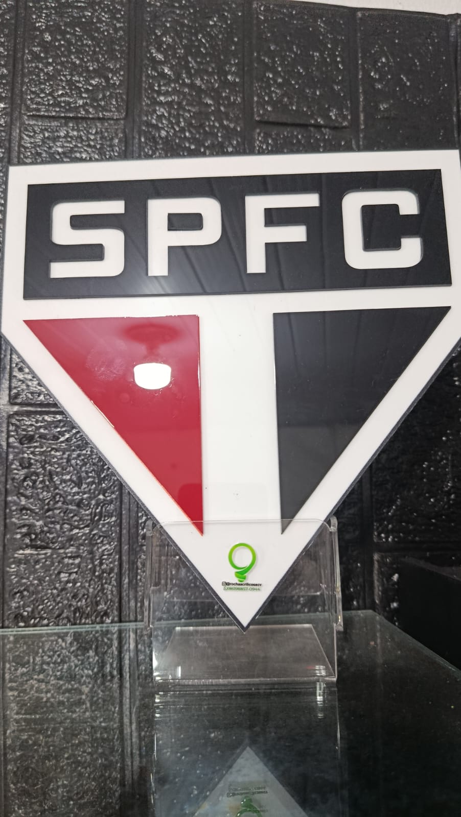 Luminária escudo São Paulo tricolor