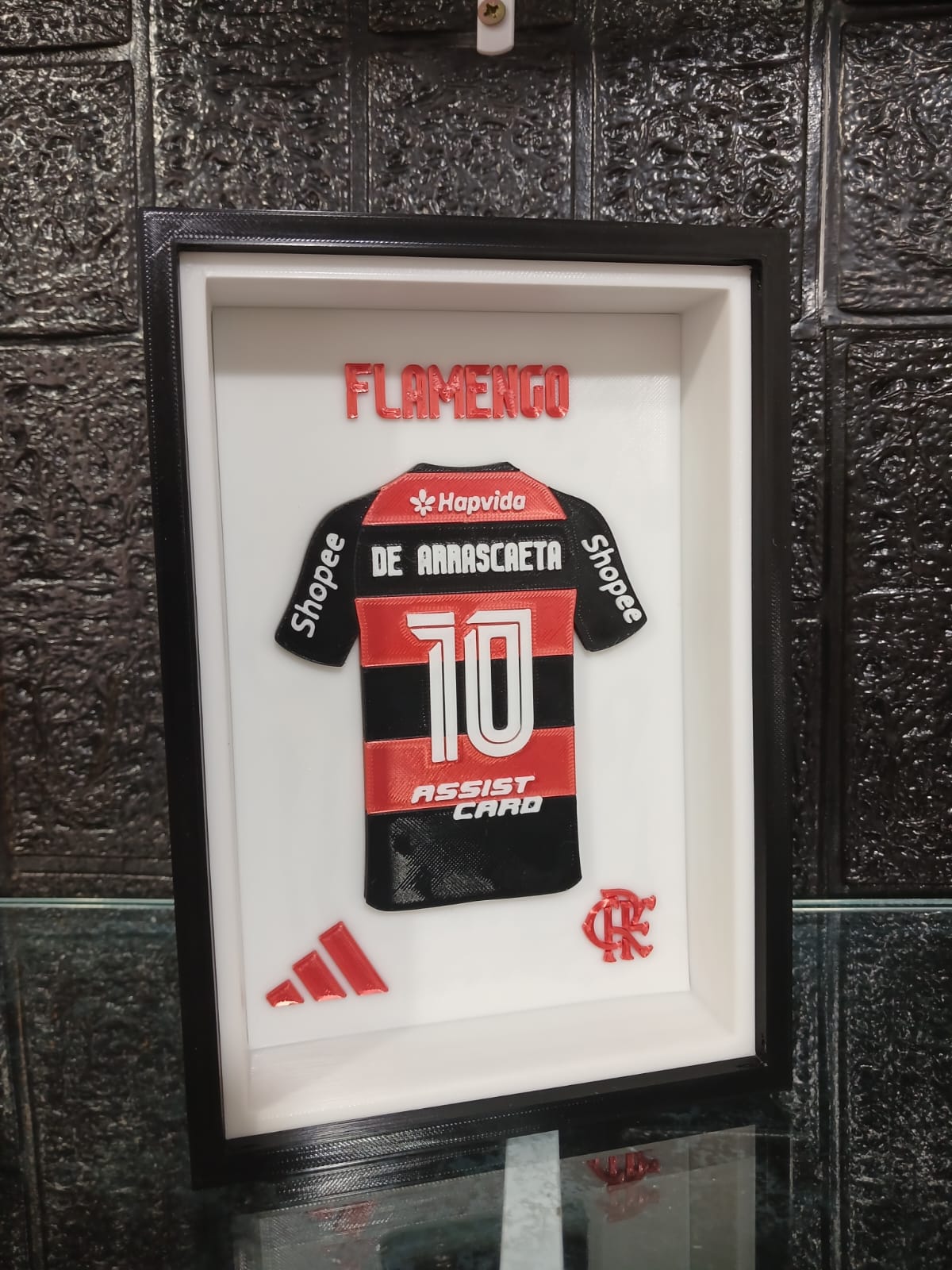 Quadro Decorativo 3d Personalizável Do Seu Time Com Moldura Flamengo